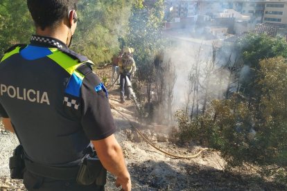 La Policia Local de Tortosa i els veïns de la zona han aconseguit apagar les flames.