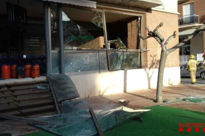 Imagen del restaurante después de la explosión.