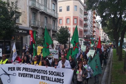 Los manifestantes, en Tarragona.