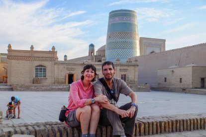 Una de les fotografies del viatge de Núria Borràs i Lluís Nuñez, encarregats de fer la primerà conferència.