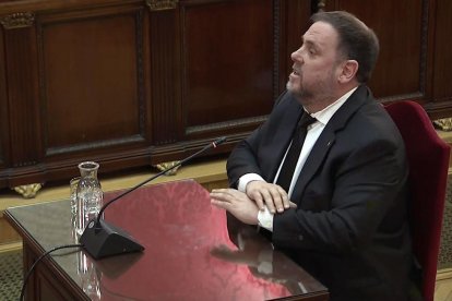 Imatge de Junqueras durant la seva declaració al Tribunal Suprem.