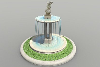 Imagen virtual de la fuente que se instalará en la plaza de la Estación.