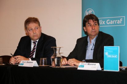 El secretario general de la FEGP, Isidre Also, y del presidente, Martí Sistané, durante la presentación del Informe de Coyuntura Económica del segundo semestre del 2018.