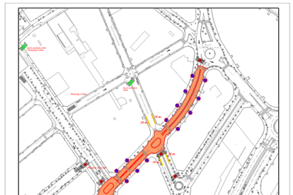 Plano del tramo afectado de la Avenida Pere el Cerimoniós.