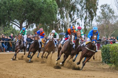 Els genets competint pel primer lloc en una de les tres curses que han disputat