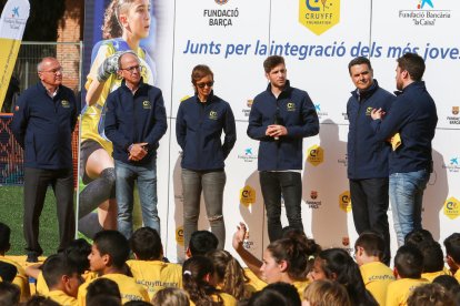 Sergi Roberto en la presentació del camp Cruyff Court de Reus que porta el seu nom.