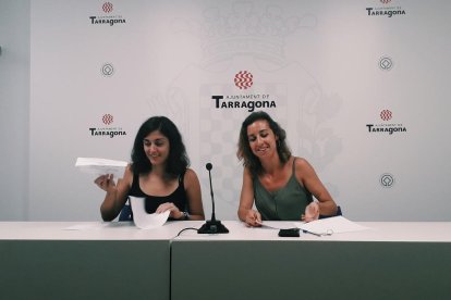 Las concejalas del grupo muniicpal de la CUP en Tarragona.