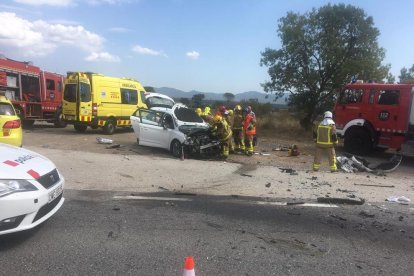 Imatge de l'estat d'un dels dos vehicles implicats en l'accident.