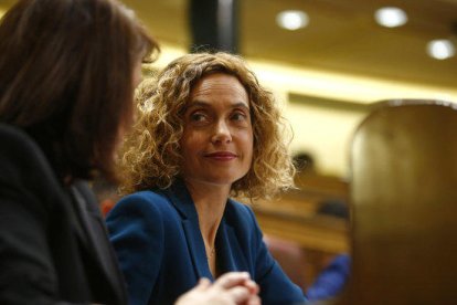 La diputada del PSOE Meritxell Batet, durante la votación en el Congreso de los Diputados de la presidencia de la cámara.