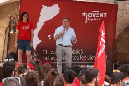 L'alcalde de Montblanc, Pep Andreu, en una imatge d'arxiu a l'Acampada Jove.