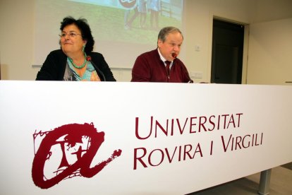 La rectora Maria José Figueras i el viecrector Jordi Sardà.