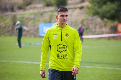 Antonio Cotán durante su primer entrenamiento en Tarragona.