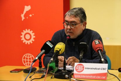 El secretario general de la Intersindical-CSC, Carles Sastre,