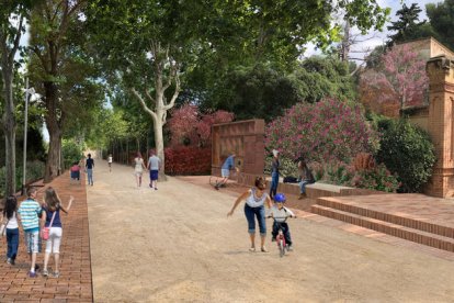 Imatge virtual del passeig de la Boca de la Mina, un cop finalitzin les obres. Foto del 26 de setembre del 2019 (Horitzontal).