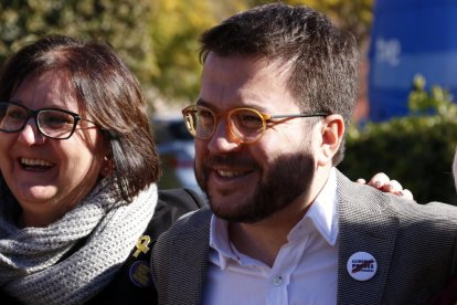 El vicepresident del Govern i conseller d'Economia, Pere Aragonès, en un moment de l'acte d'ERC a Sant Vicenç dels Horts.