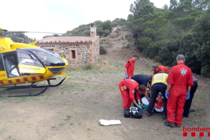 Imagen del rescate del ciclista.