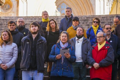 El manifest de les organitzacions independentistes es va llegir a les escales de la Catedral.