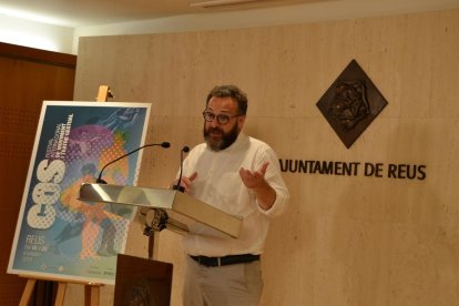 Pla americà del regidor de Cultura, Educació i Política Lingüística de l'Ajuntament de Reus, Daniel Recasens, durant la presentació del Festival COS 2019. Imatge del 30 de setembre del 2019