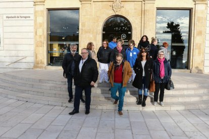 Una assemblea de treballadors de Tempo celebrada el mes passat, davant la Diputació.