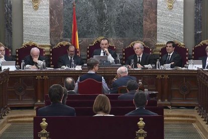 Imagen de un momento de la sesión del miércoles del juicio del 1-O