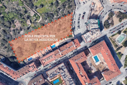 Finca municipal on es construirà la residència assistida destinada a la gent gran.