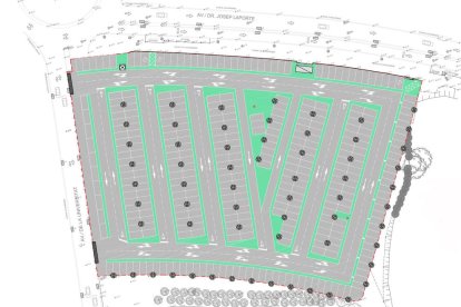 Plànol de la futrura àrea d'aparcament.