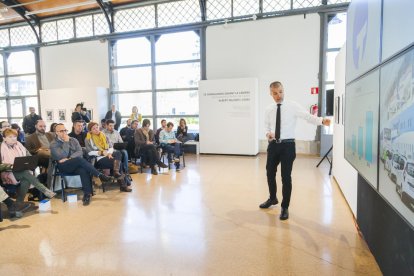 El president del port de Tarragona, Josep Maria Cruset, durant la presentació del balanç de l'exercici 2018.