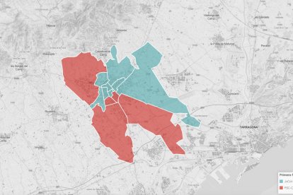 Mapa de vots per districtes a Reus