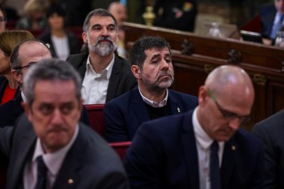 Jordi Sànchez, durante la primera jornada del juicio del 1-O el 12 de febrero.