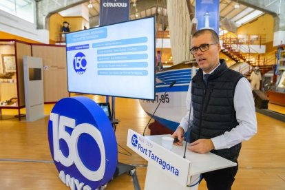 Josep Maria Cruset, presidente del Puerto, durante la presentación del proyecto de reforma del Museo.