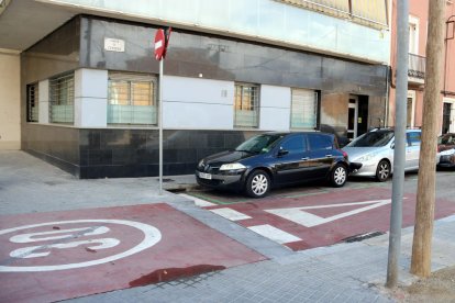 El lugar donde se ha producido el tiroteo, en el barrio de Sant Andreu.