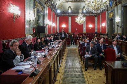 Plano general de la sala del Supremo, durante la primera jornada del juicio del 1-O.