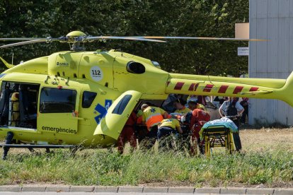 Imatge de l'helicòpter del SEM a Llorenç del Penedès.