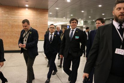 L'expresident Carles Puigdemont al Parlament Europeu.