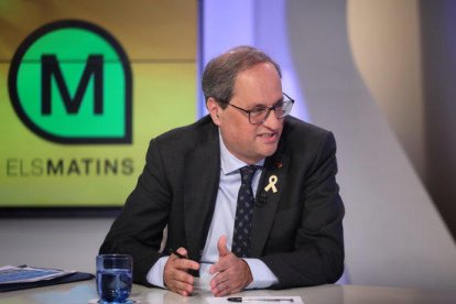 El president del Govern, Quim Torra, durant l'entrevista a 'Els Matins' de TV3 aquest 5 de juny.