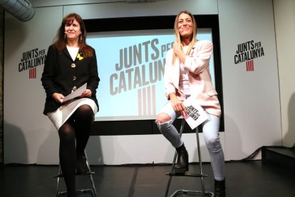 Las números 2 y 3 de JxCat a la lista del Congreso, Laura Borràs (izquierda) y Míriam Nogueras (derecha).