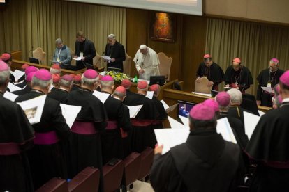 Un dels moments de la cimera del Vaticà.