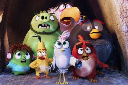 Alguns dels protagonistes de la segona part de la seqüela de la pel·lícula d'animació protagonitzada per ocells i porcs verds, 'Angry Birds 2'.