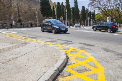 Espacio que había sido destinado a aparcamiento de motos.