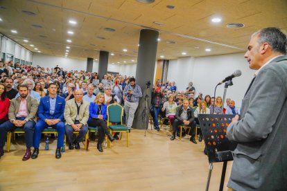 Ortega Smith, durant la seva intervenció davant de més de 250 persones.