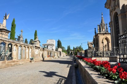 Una de las calles del cementerio.