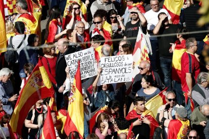 La manifestación convocada por Sociedad Civil Catalana