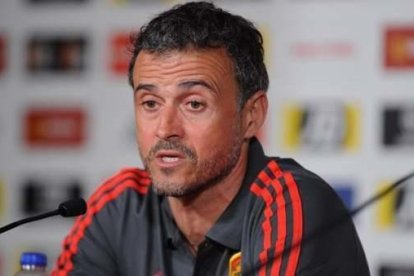 Luis Enrique, en una rueda de prensa.