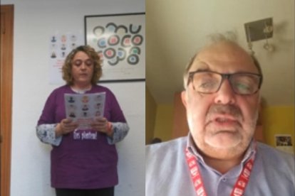 A los máximos responsables de COO y UGT en Tarragona, Mercè Puig y Joan Llort.