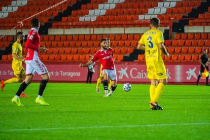 Lolo Plá en el partido de Copa del Rey disputado en el Nou Estadi contra el Olot el pasado mes de diciembre.