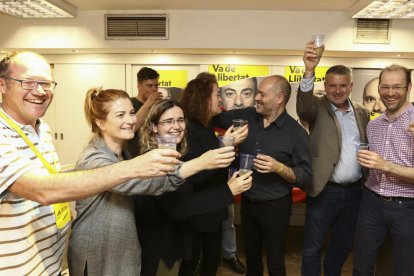 Celebració de la victòria electoral a Tarragona a la seu d?ERC.