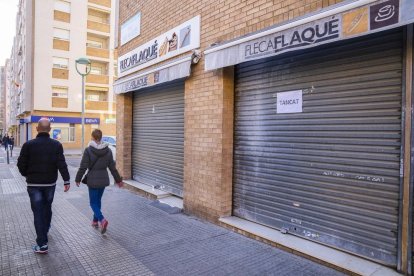 Imatge de la Fleca Flaqué de Sant Pere i Sant Pau, tancada des del 31 de desembre de 2019.