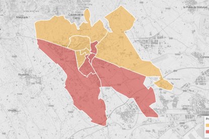 Mapa de districtes de Reus.