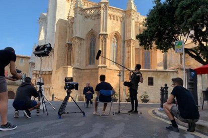 El rodaje durante el documental 'La mida del temps'.