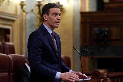 El president del govern espanyol, Pedro Sánchez, a la sessió del Congrés dels Diputats.